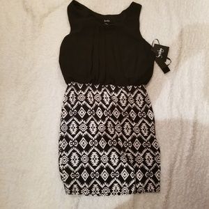 NWT black Aztec minidress
